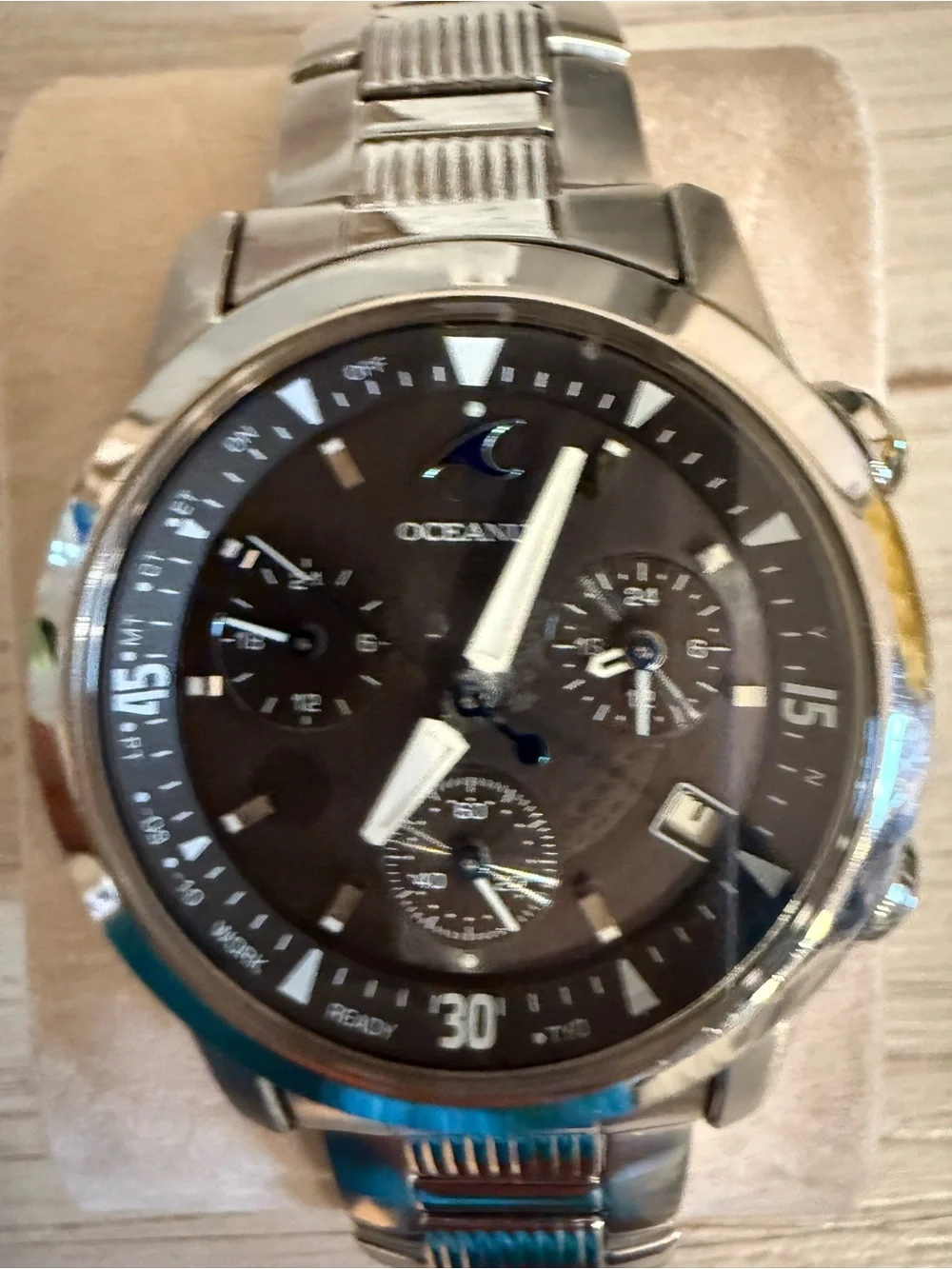 Oceanaut/Oceanus Unisex Silver-Tone Chronograph Watch
